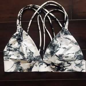 PINK Marble Print Bra